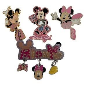 Disney Pins Set of 4 Minnie Girl, Minnie Ballerina, Minnie Name Dangle 2005